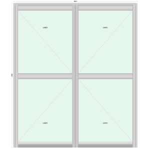Double Hinge Door with Midrail  1800 x 2100