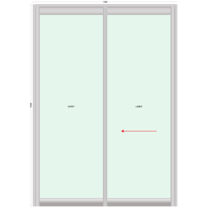 2 Panel Sliding Door 1500 x 2100