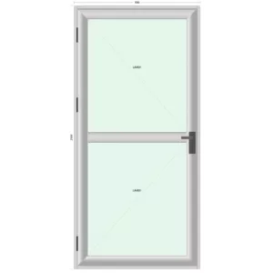 Single Hinge Door with Midrail 900 x 2100